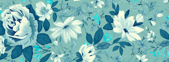 painted flowers blue